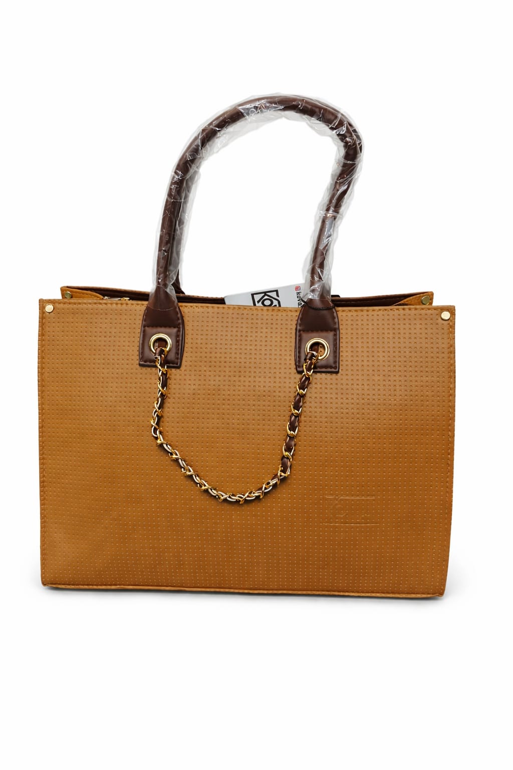Classic Tan Structured Tote Bag