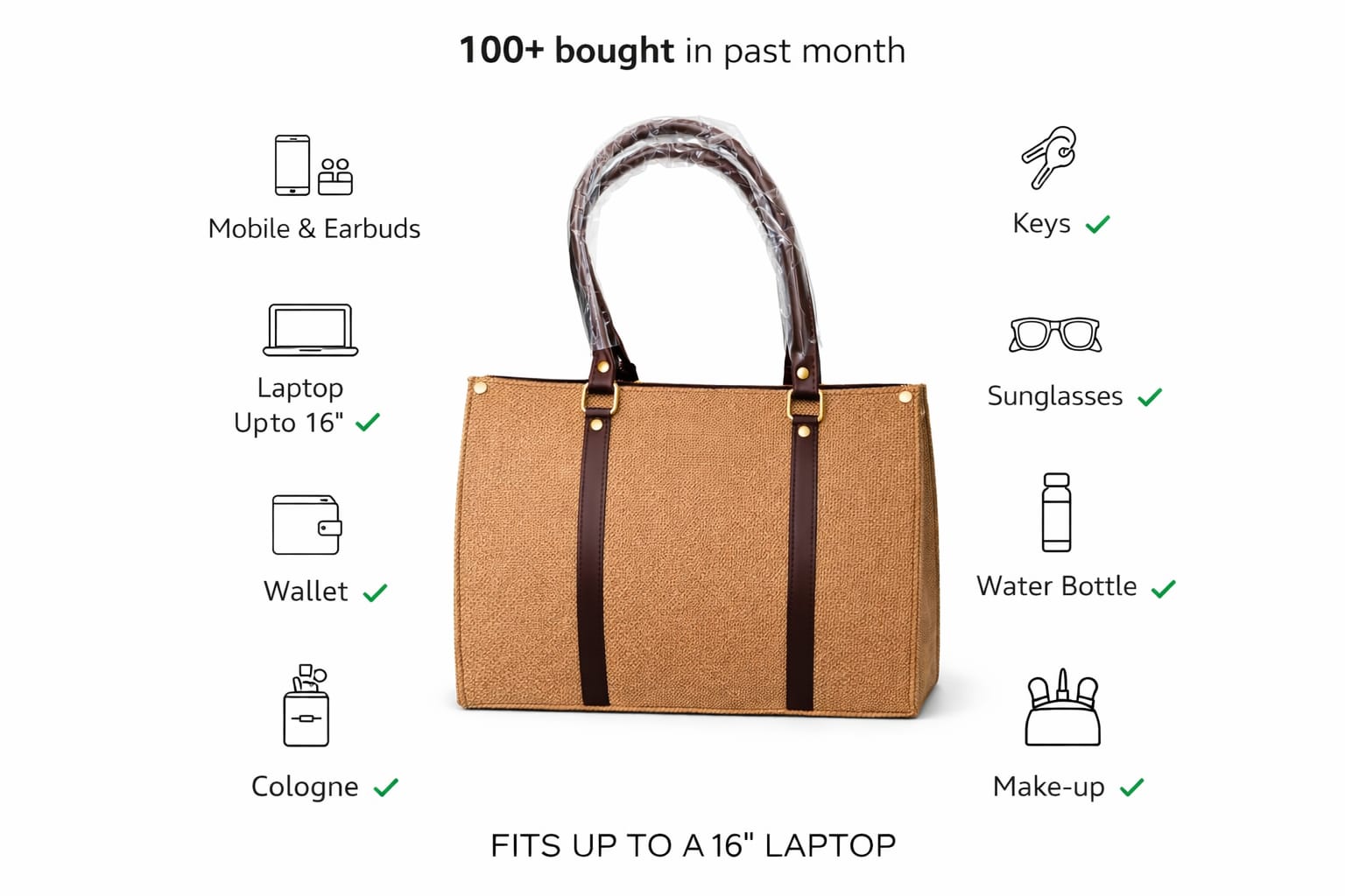 Women's high quality jute Tote Bag