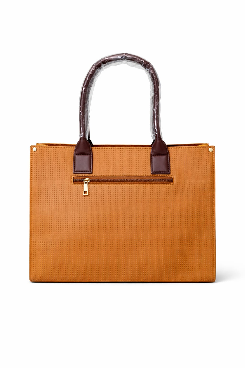 Classic Tan Structured Tote Bag
