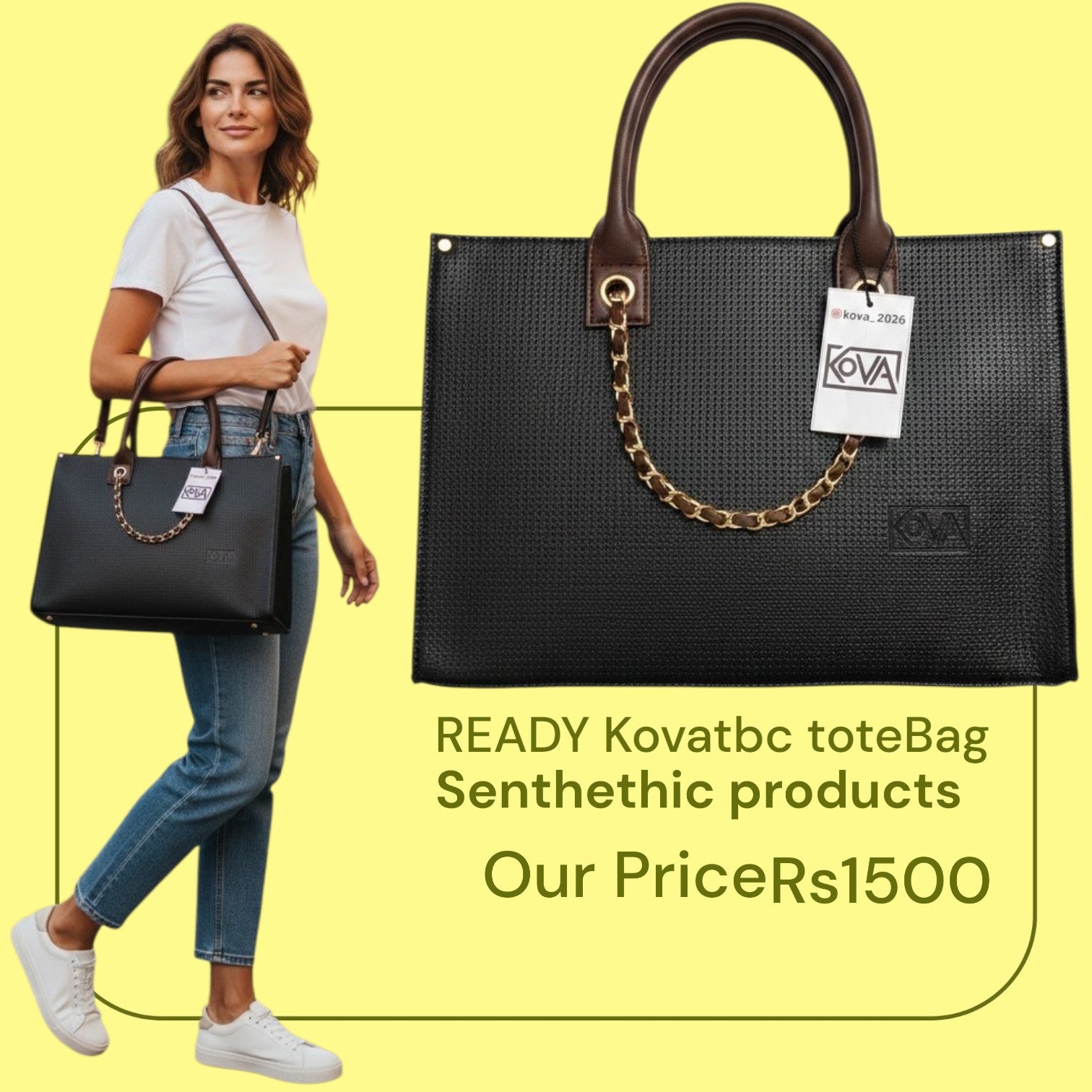Women's tote Handbag Black