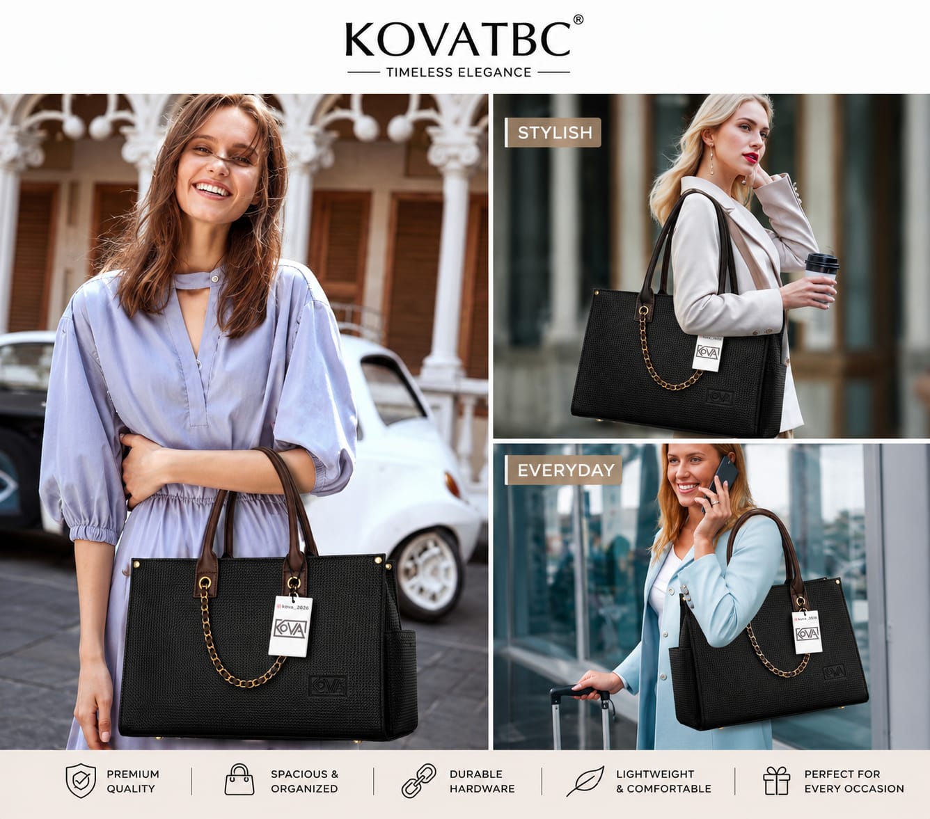 Women's tote Handbag Black