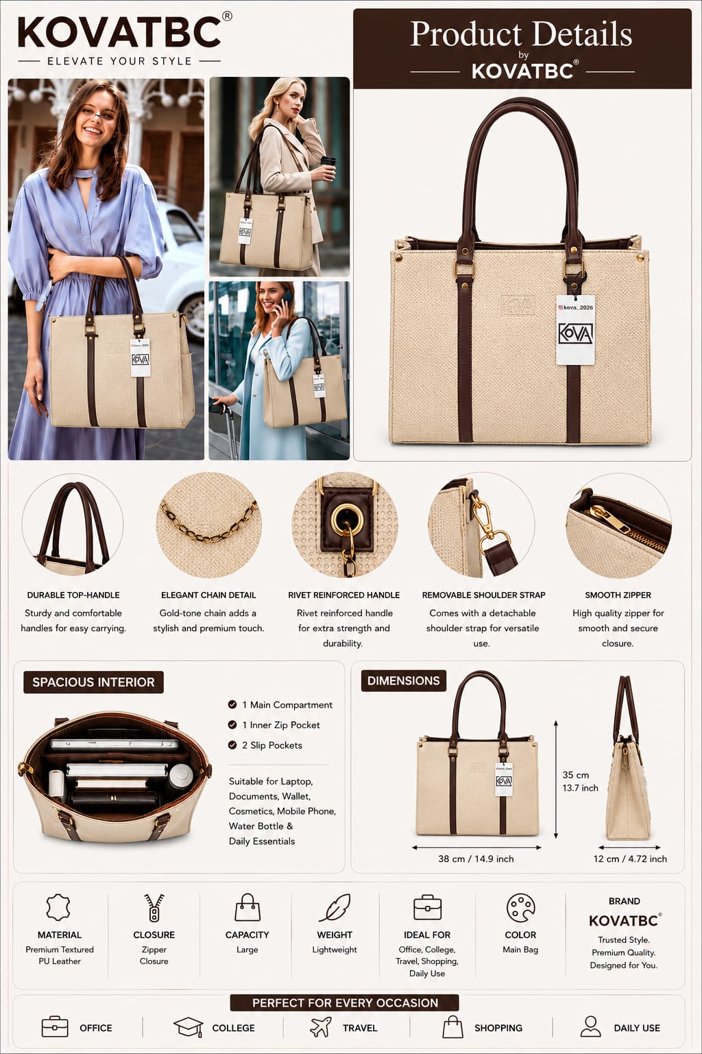Women’s Stylish Tote Handbag