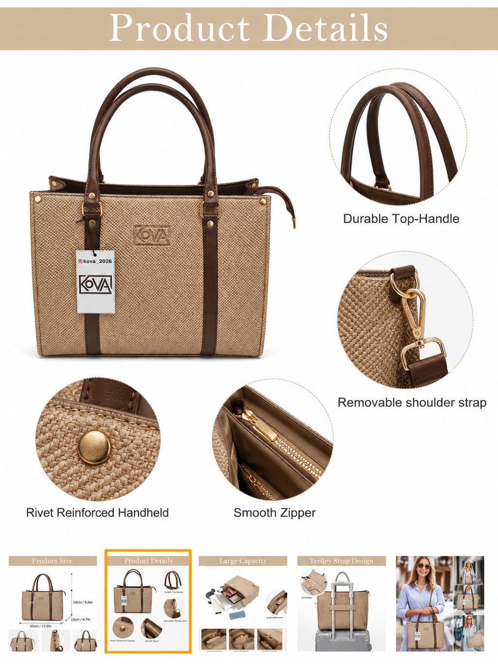 Women's high quality jute Tote Bag