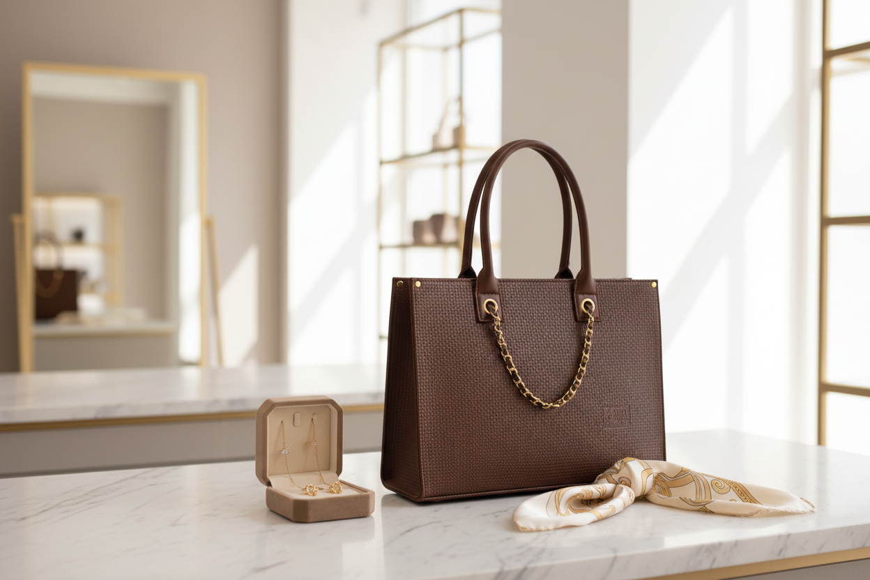 Women's Tote Handbag in elegant setting